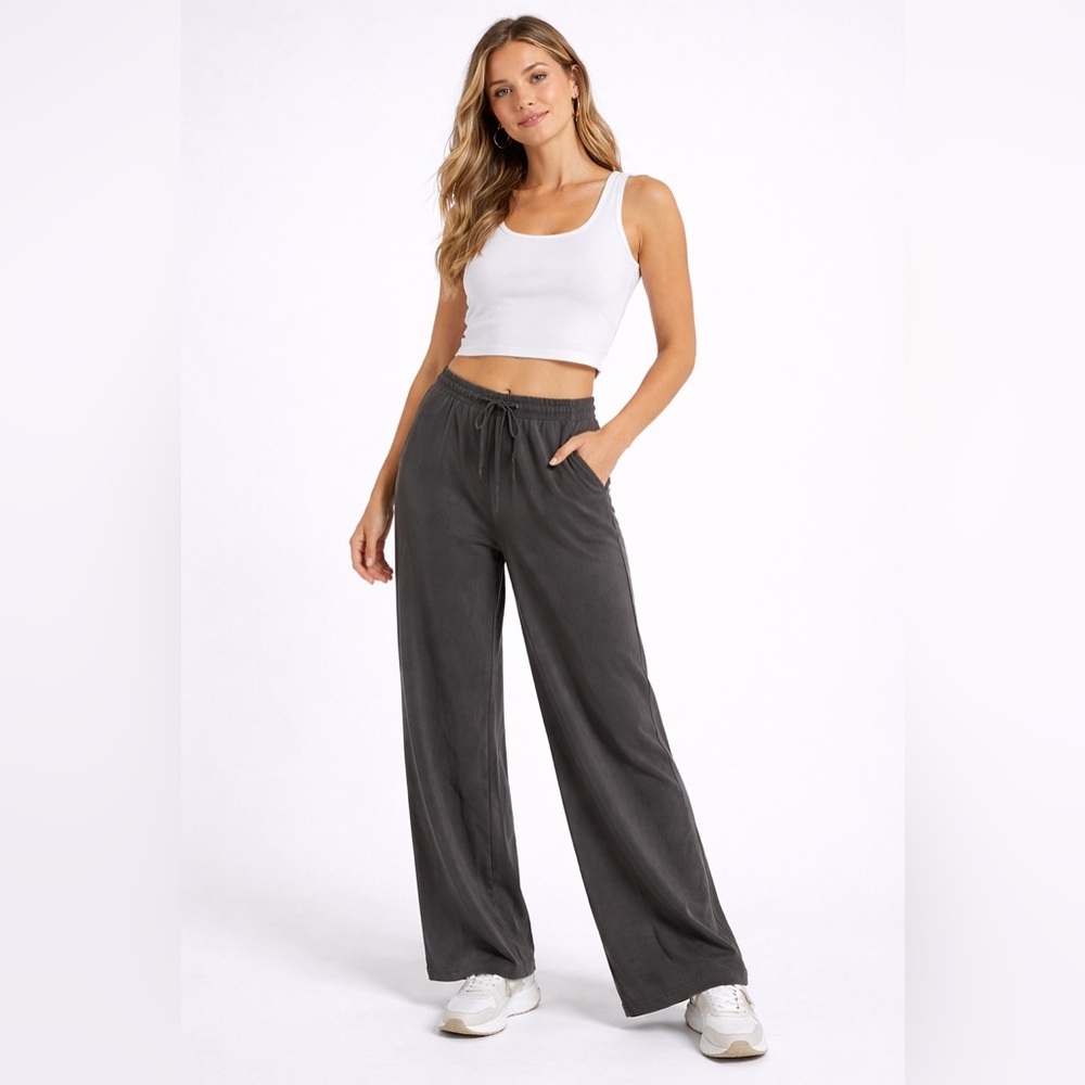 Uniqlo Wide Leg Lounge Pants – Gray – Size M